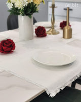 Letjolt White Placemats Farmhouse Cotton Linen Place Mats Set of 4 Home Kitchen Dining Table Decor Letjolt