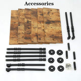 ZIOTHUM 6-Tier Industrial Pipe Shelves Shelf Shelving Rustic Wood Metal Wrought Iron Ladder Bookcase Bookshelf Wall Mounted Mount DIY Loft Vintage Floating Hanging Storage Display (23.6x9.8x78.7”) ZIOTHUM