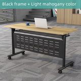 Oppiiwee Folding Conference Room Table, Mobile Training Table with Wheels, Flip Top Rolling Seminar Meeting Table for Office,Meeting Room,classr (Yellow, 55×16×30in) Oppiiwee