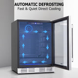 Kalamera 24 inch Beverage Refrigerator - 154 Cans Capacity Beverage Cooler- Fit Perfectly into 24" Space Built in Counter or Freestanding - for Soda, Water, Beer or Wine - For Kitchen, Bar or Office Kalamera