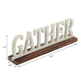 Sintosin Rustic Wooden Gather Signs for Home Decor 16", Tabletop White Distressed Home Decor Signs, Christmas Signs Farmhouse The Gathering Place Sign for Fireplace Shelf Living Room Kitchen Sintosin