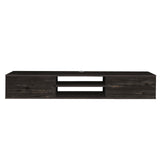 Adam Home Design Black Floating TV Stand Under TV Shelf, Wall Mounted Shelf, Modern Floating Entertainment Center, 71" Large Storage Media Console Wall Unit for Living Room,Bedroom (Black Oak) Adam Home Design