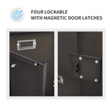 BYNSOE Metal Locker Storage Cabinet, 47.3” Employees Locker Industrial Steel Storage Cabinet with Shelves and 6 Lockable Doors for Home, School, Gym BYNSOE