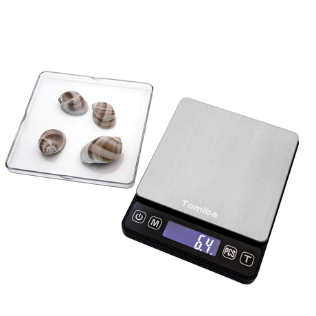 Precision Scale with Hold Function - Tomiba 3000g 0.01oz/0.1g Small Cooking Mini Food Scale Portable Electronic Jewelry Scale Batteries Included Tomiba