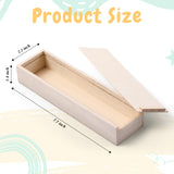 Spiareal 16 Pcs Unfinished Wood Pencil Box with Sliding Lid Wooden Pen Stash Trinket Box Unpainted Storage Box for DIY Craft Housewarming Party DIY with Paint Engraving Imprint 7.7" x 2.2" x 1.4" Spiareal