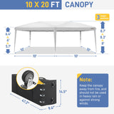 VINGLI 10x20 ft Pop Up Canopy Tent with 6 Sidewalls, Canopy 10x20 with Carry Bag, Outdoor Gazebo Canopy Tent Camping Tent, Patio Event Tent Outdoor Canopy Commercial Canopy(White) VINGLI