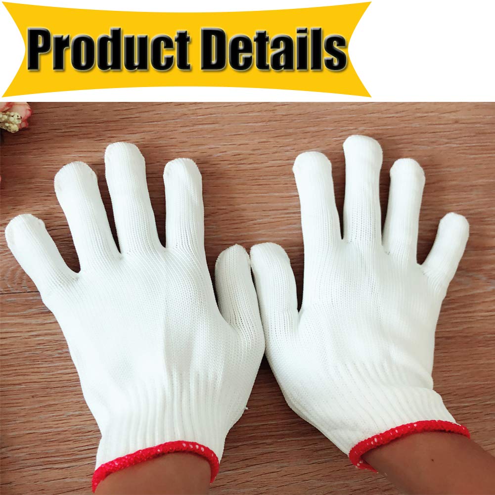 NRDBEEEC Hand Working Gloves Safety Grip Protection Work Gloves Men Women BBQ Thick Cotton (Pack of 6 Pairs) NRDBEEEC