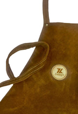 Zeluga 20-409 24in. x 36in. Heavy Duty Flame and Heat Resistant Leather Welding and Work Shop Apron, Brown Zeluga
