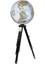 Replogle Willston - Blue Ocean World Globe with Black Metal Tripod Stand, Adjustable Height, Floor Globe, Detailed, Up-to-Date Cartography(16"/40cm Replogle