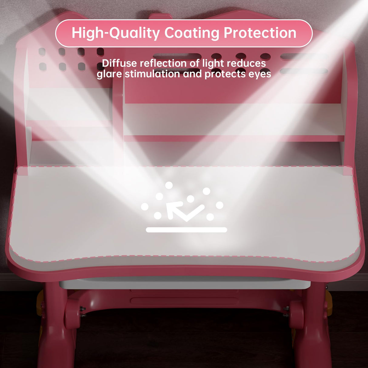 Xaperexi Kids Desk and Chair Set, Height Adjustable Child's School Study Writing Tables, Kids Desk with Bookstand and Storage Drawer, Widened Desktop with Desktop for Boys and Girls Xaperexi