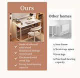 SUSEHXD Solid Wood Folding Desk, Mid Century Modern Desk, Portable Computer Desk, Modern Furniture Simple Study Makeup Workstation for Home Bedroom(Brown,75cm-29.5in) SUSEHXD