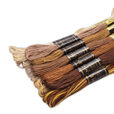 UMC STAG 12 Pieces | Premium Embroidery Thread | 100% Egyptian Cotton Premium Skeins | Cross Stitch Embroidery Floss | Oeko TEX Certified Stranded Cotton (Brown Tones) UMC STAG