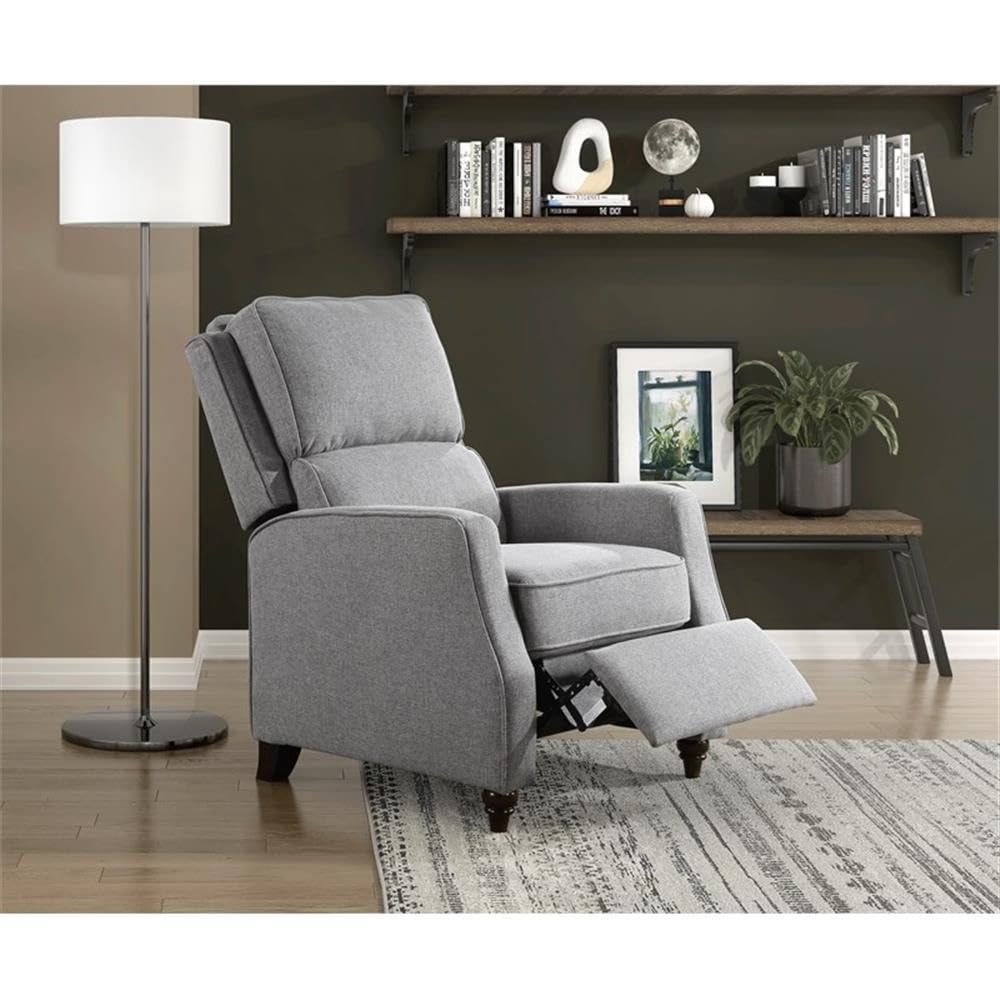 Lexicon Loveland Upholstered Fabric Push Back Recliner in Gray Lexicon