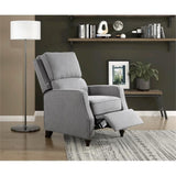 Lexicon Loveland Upholstered Fabric Push Back Recliner in Gray Lexicon