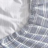 Nautica - Full Fitted Sheet, Cotton Percale Bedding, Casual Home Decor (Beaux Stripe Blue, Full) Nautica