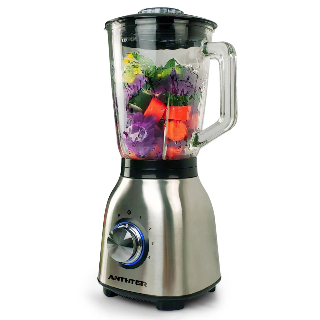 Anthter Professional Plus Blenders For Kitchen, 950W Motor Blender with Stainless Countertop, 50 Oz Glass Jar, Ideal for Puree, Ice Crush, Shakes and Smoothies Anthter
