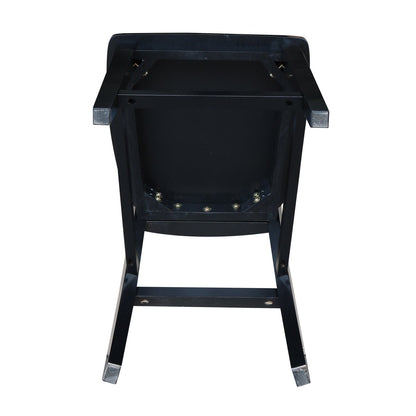 IC International Concepts International Concepts San Remo Counter Height, 24-Inch, Black Finish Stool - WoodArtSupply