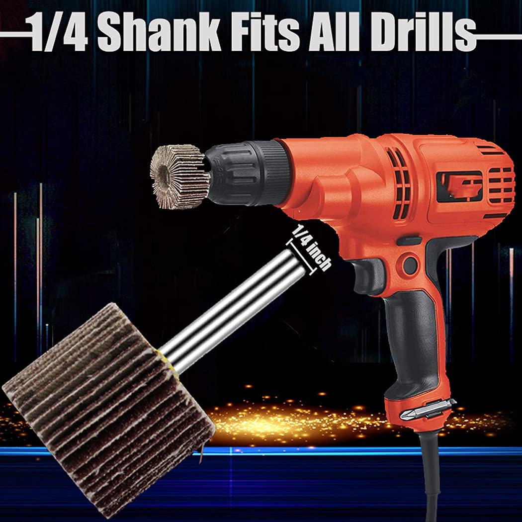 Mixiflor 20 Pcs 5 Sizes 60/80/120/240 Grits Abrasive Flap Wheel Sander, 1/4 Inch Shank Flap Wheels for Drill, Die Grinder Flap Wheel,Flap Wheel Sander for Drill Mixiflor