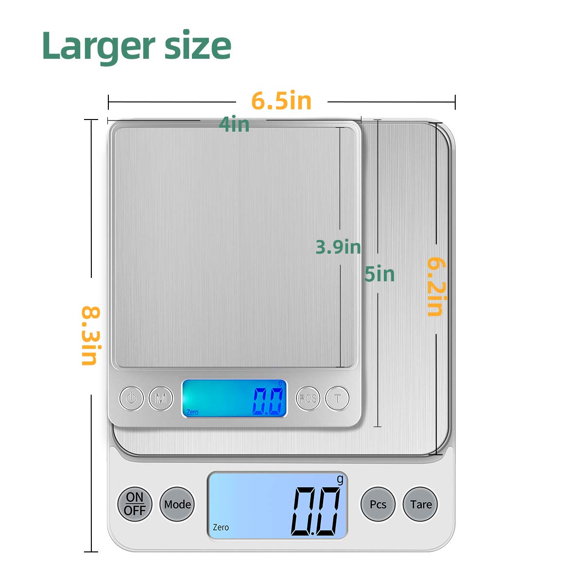 KUBEI Upgraded Larger Size Digital Food Scale Weight Grams and OZ, 5kg/0.1g Kitchen Scale for Cooking Baking, High Precision Electronic Scale with LCD Display KUBEI