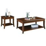 MODERION Solid Wood Coffee Table with Storage Shelf, Mid-Century Living Room Table with Wood Carved Tabletop and Leg, 43.3” Splicing Cocktail Center Table,Easy Assembly, Cherry Brown KFZ-DR200 MODERION