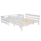 Kntyr Premium Solid Wood Twin XL Over Queen Bunk Bed - Versatile and Sturdy Design, Easily Converts to Two Beds Kntyr