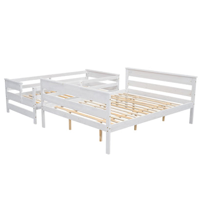 Kntyr Premium Solid Wood Twin XL Over Queen Bunk Bed - Versatile and Sturdy Design, Easily Converts to Two Beds - WoodArtSupply