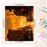 TAOPAOLAB Cityscape Paint by Numbers Kit for Adults - DIY San Francisco Cable Cars and Golden Gate Bridge Sunset Painting on Canvas 16x20 Inches,Acrylic Paint Set,Suitable for Beginners,Art for Decor TAOPAOLAB