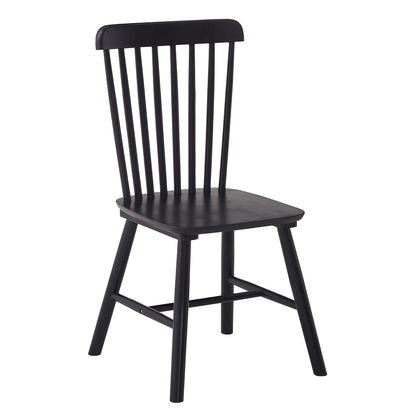 Saylike Dining Chairs Set of 4, Farmhouse Solid Wood Windsor Kitchen Chairs Set with Spindle Back for Restaurant Dining Room (4, Black, 17.3" W x 16.1" D x 34.6" H) - WoodArtSupply