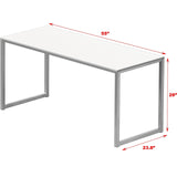 SHW Home Office 55-Inch Computer Desk, 24" Deep, White SHW