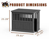 Vixzen Dog Crate Furniture for Small to Large Dogs,Decorative Resin Kennel Indoor,Multifunctional Dog Crate with Locking Buckle,End Table,Durable and Sturdy(Black 29.65 * 21.34 * 25.28) Vixzen