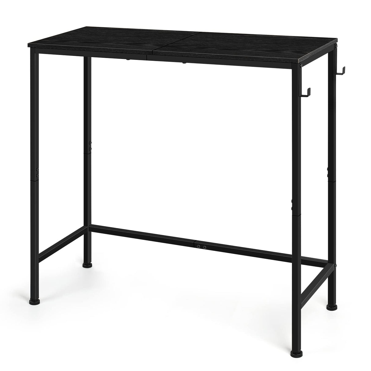 Black Console Table Narrow Modern Entryway Table Small Behind Couch Table Skinny Sofa Table Hallway Table with Hooks for Living Room Foyer Bedroom Corridor Office BTY