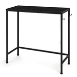 Black Console Table Narrow Modern Entryway Table Small Behind Couch Table Skinny Sofa Table Hallway Table with Hooks for Living Room Foyer Bedroom Corridor Office BTY