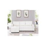 Naomi Home Transform Any Space: Sleeper Sectional Sofa with Convertible Sofa Bed & Inviting Chaise. Find Tranquil Comfort with Stress-Relieving Design & Durable Cushions - White/Air Leather Naomi Home