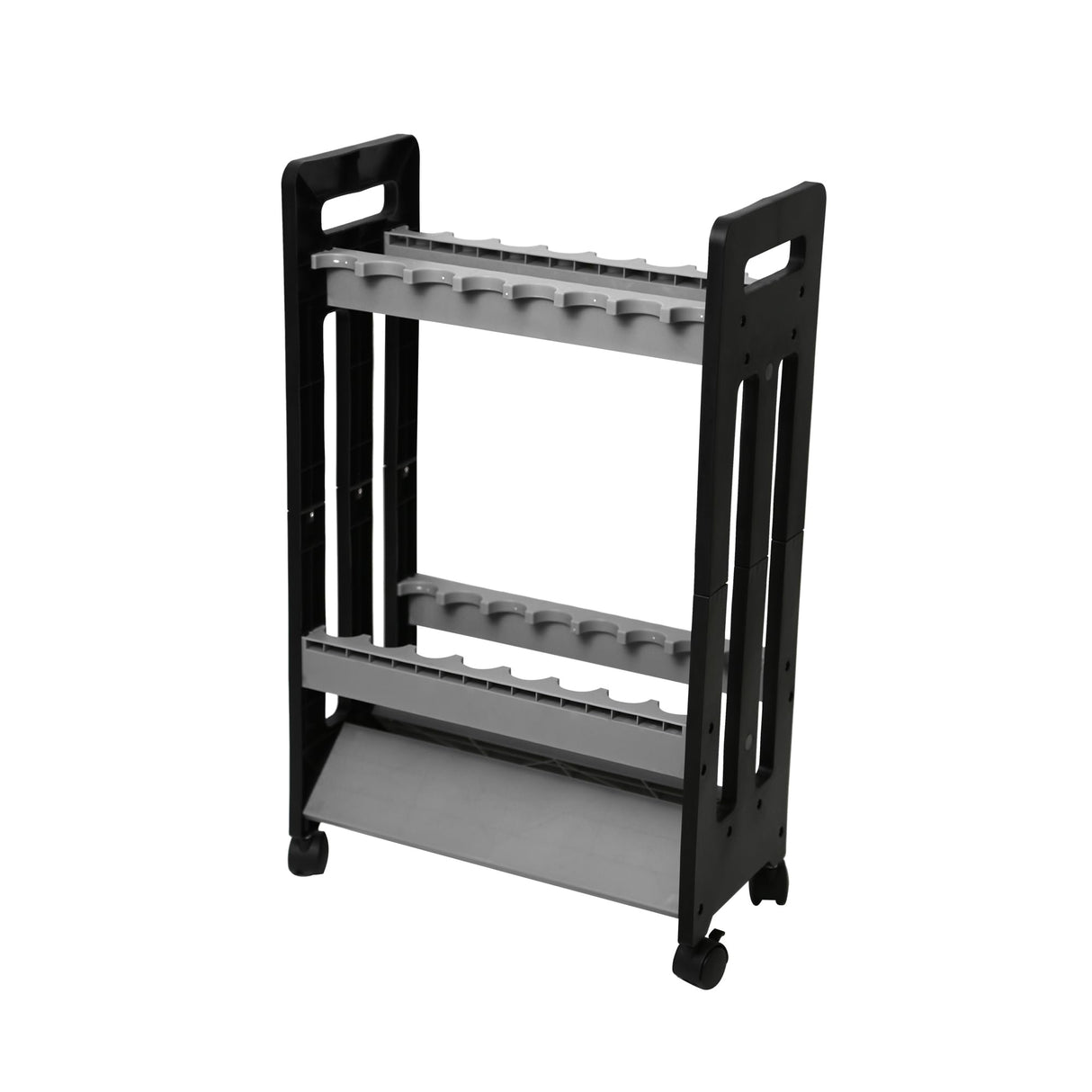 JOYWAVE Fishing Rod Holder,Fishing Pole Holders for Garage,Plastic Fishing Rod Rack,16-Slots,Portable Wheels JOYWAVE