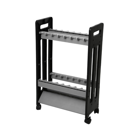 JOYWAVE Fishing Rod Holder,Fishing Pole Holders for Garage,Plastic Fishing Rod Rack,16-Slots,Portable Wheels JOYWAVE