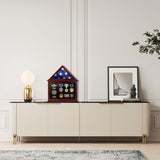 ASmileIndeep Flag Display Case Box for Folded 3'x5' American Veteran Flag Solid Wood Military Flag Certificate Shadow Box with Wall Mount Display ASmileIndeep