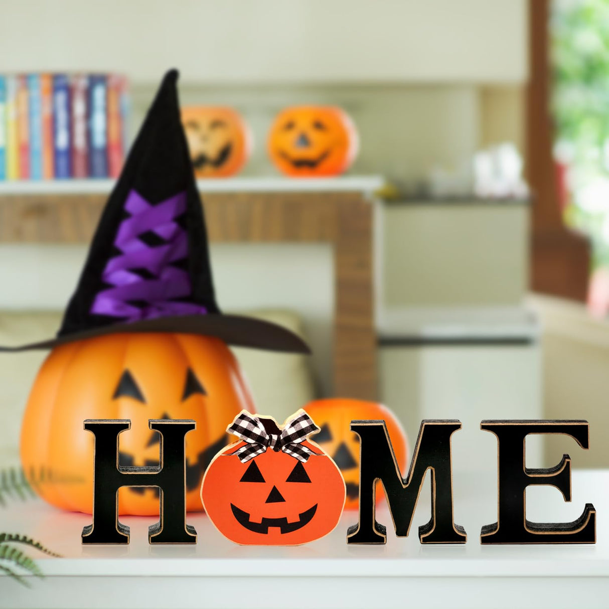 Interchangeable Home Table Signs with 11Pcs Seasonal Icons, Wooden "HOME" Letter Signs Interchangeable Holiday Decorative Table Shelf Centerpiece for Holiday Room Decoration Medoore