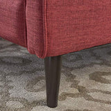Christopher Knight Home GDFStudio Mervynn Mid-Century Modern Fabric Recliners, 2-Pcs Set, Red / Dark Espresso