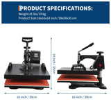 Pro 9 in 1 Heat Press 15x15 Inch 30OZ Tumbler Press, 360-Degree Swing Away Digital Tshirt Press Multifunction Heat Transfer Machine Sublimation for T-Shirt Tumbler Mug Hat Cap Plate PioneerWorks