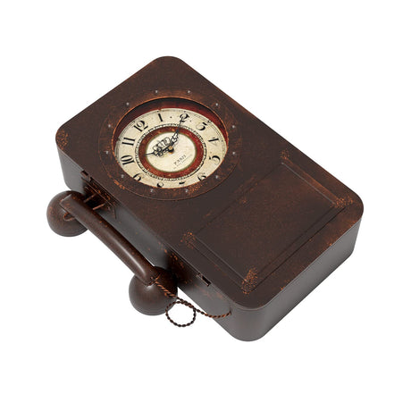 Abdurey Retro Old Telephone Wall Clock with Hidden Safe, Battery Operated Quartz Metal Wall Clocks, Large Rectangular Vintage Decor Clocks, for Farmhouse, Living Room(16" H x 12" W x 4" D) Abdurey