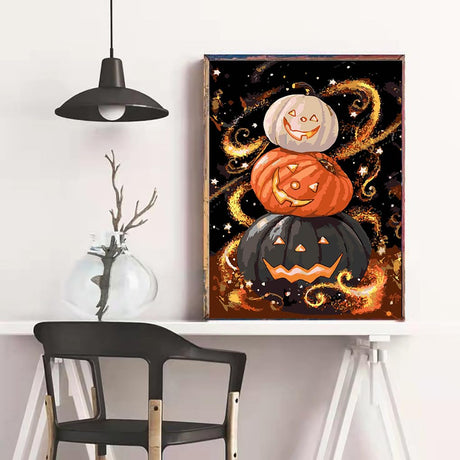 Eiazuiks Paint by Number for Adults. Halloween Paint by Numbers for Adults Beginner Drawing Paintwork with 3 Paintbrushes Paint Canvas Oil Painting 16” x 20” Eiazuiks