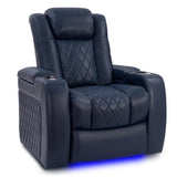 Valencia Tuscany Home Theater Seating | Premium Top Grain Italian Nappa 11000 Leather Power Recliner with Power Lumbar Support & Headrest (Single Recliner, Navy Blue) VALENCIA THEATER SEATING