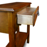 Leick Home One Drawer Wave Hall Console Table with Shelf, Medium Oak, 28" W Leick Home