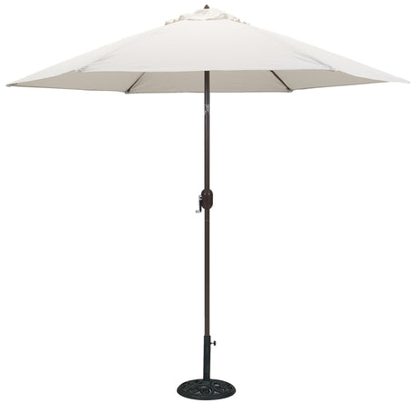 TropiShade 9 ft Bronze Aluminum Patio Umbrella with Antique White Polyester Cover (Base not included) Tropishade