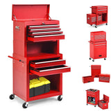 6 Drawer Rolling Tool Chest,Red Large Tall Tool Box with Wheels,Lockable Stand up Toolbox,Metal Garage Tool Cabinets Organizer,Rolling Tool Cart for Workshop Garvee