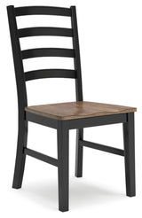 Signature Design by Ashley Wildenauer Rustic Armless Dining Chair, Set of 2, Black & Light Brown Signature Design by Ashley