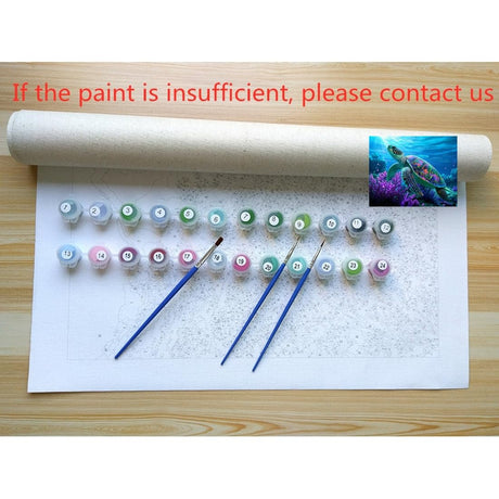 ACANDYL DIY Paint by Numbers Kit for Adults Beginner Paint by Number for Adults Canvas Painting by Number DIY Acrylic Oil Painting on Canvas Arts Craft Decoration Sea Turtle 16x20 in ACANDYL