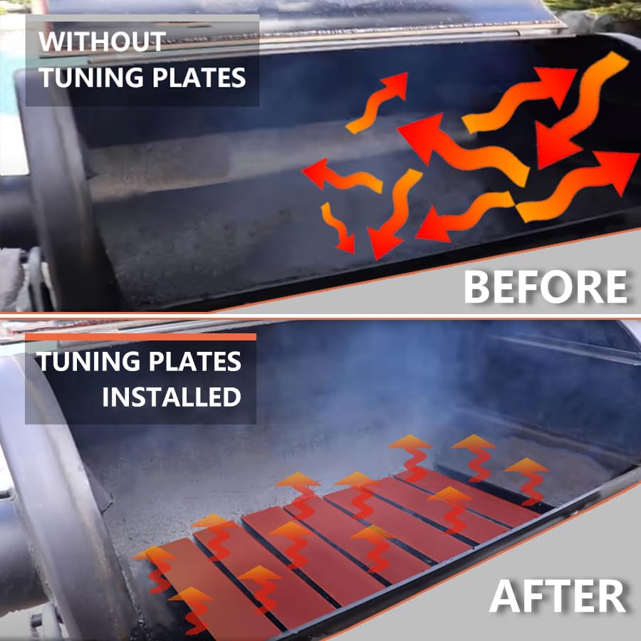Heavy Duty Steel Charcoal Offset Smoker Tuning Plates, Heat Deflector Tuning - 7-Pack, Great Accessories for Oklahoma-Joe Highland Offset Smoker and More Pumdut