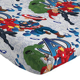 Marvel Avengers Blue Circle 5 Piece Full Bed Set - Includes Reversible Comforter & Sheet Set - Bedding Features Captain America & Iron Man - Fade Resistant Microfiber (Official Marvel Product) Jay Franco