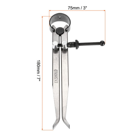 uxcell Spring Inside Caliper 7 Inch Stainless Steel Adjustable Spring Caliper Straight-Leg for Wood Turning Lathe Projects uxcell